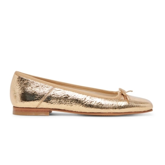 🔹️DOLCE VITA🔹️ Leather Anisa  Gold Metallic  Flats - Picture 4 of 10